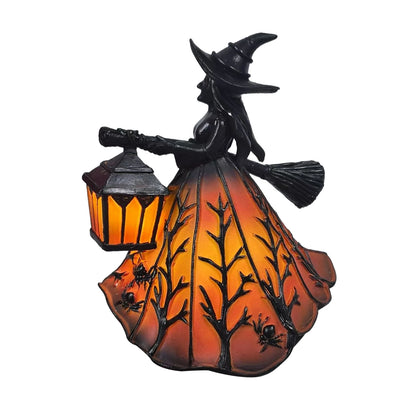 Witch Statue Table Lamp For Halloween Decor