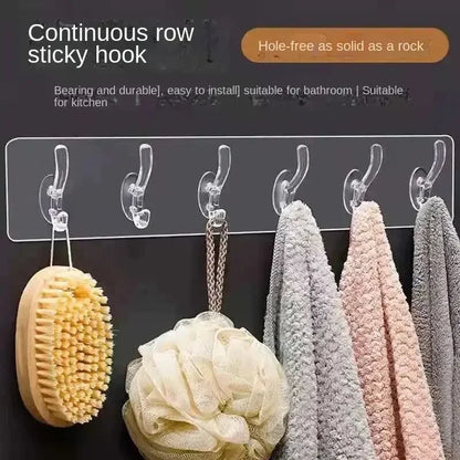 Transparent Six-Row Seamless Crystal Hook