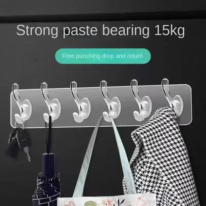 Transparent Six-Row Seamless Crystal Hook