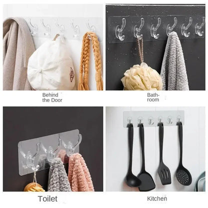 Transparent Six-Row Seamless Crystal Hook