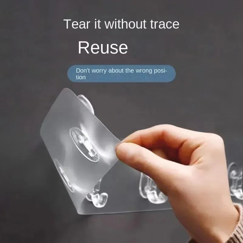 Transparent Six-Row Seamless Crystal Hook