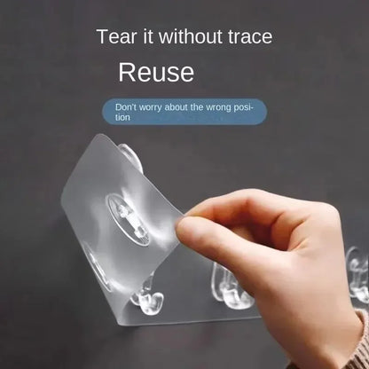 Transparent Six-Row Seamless Crystal Hook